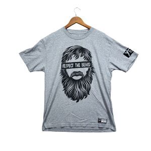WWE Daniel Bryan Respect The Beard T Shirt Men's wwf Gray Wrestling Tee L